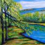 I was inspired by trees and colors of nature . I love landscapes, nature and flora, colorful sight. These things inspired me and appear in many of my artworks.
Original acrylic painting - Landscape - From Emilia Urbaníková