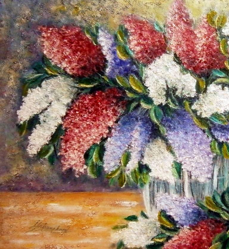 Original Impressionism Floral Painting by Emilia Urbaníková