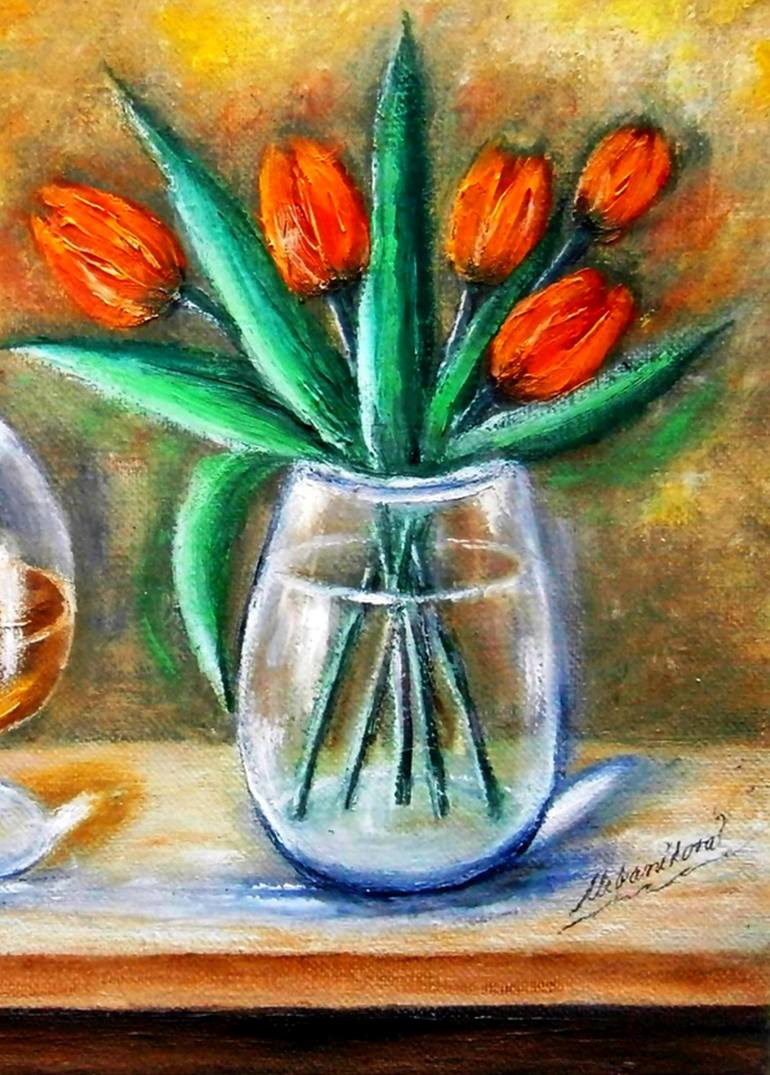 Original Impressionism Still Life Painting by Emilia Urbaníková