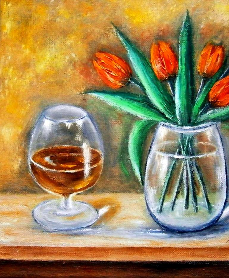 Original Impressionism Still Life Painting by Emilia Urbaníková