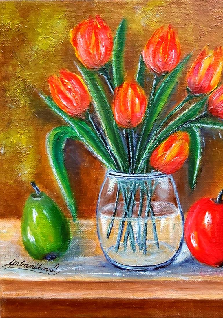 Original Impressionism Still Life Painting by Emilia Urbaníková