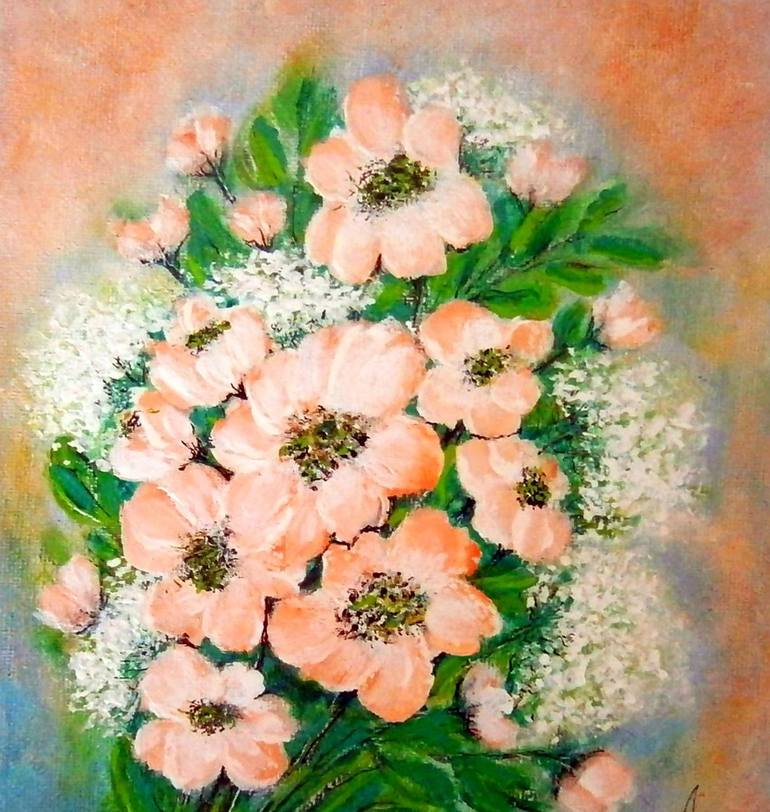 Original Floral Painting by Emilia Urbaníková