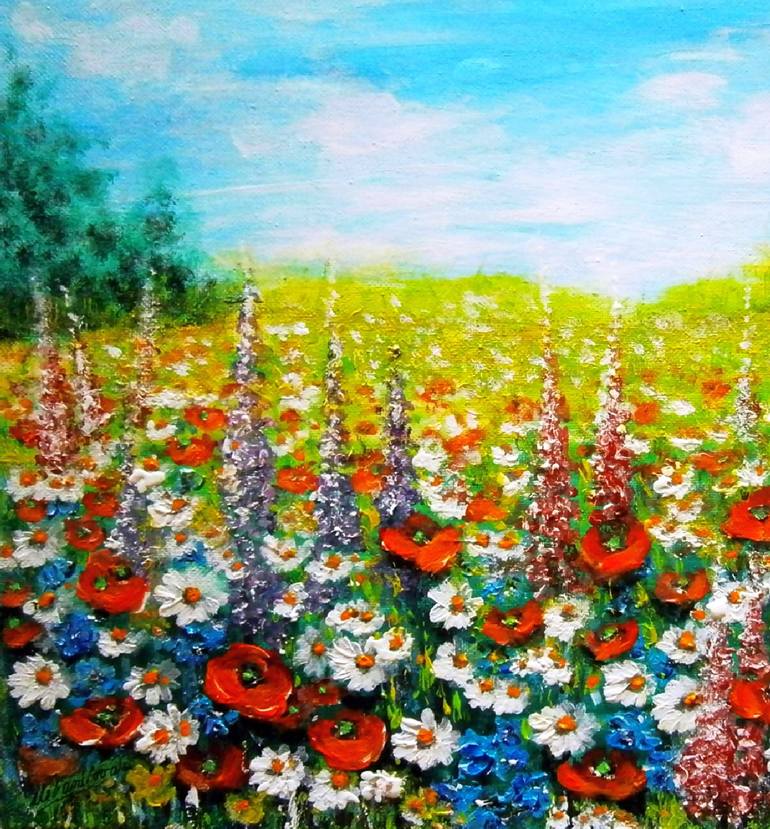 Original Impressionism Landscape Painting by Emilia Urbaníková