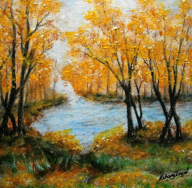 Original Impressionism Landscape Painting by Emilia Urbaníková