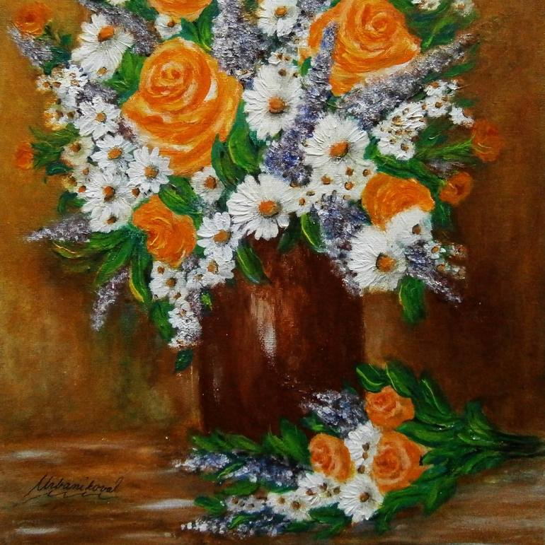 Original Floral Painting by Emilia Urbaníková