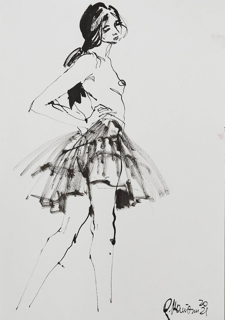 Naked Ballerina 2 Drawing by Olga Matyash | Saatchi Art