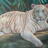 White Tiger Portrait Painting – Emerald Jungle by Scott Benites
