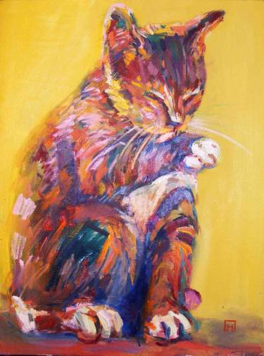 Print of Abstract Cats Paintings by Poliksena Stamatova