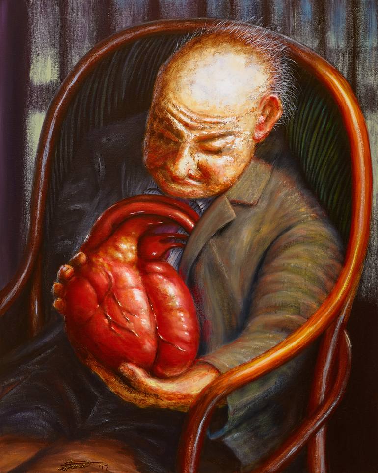 Old Man in Chair Painting by Robert Stone Saatchi Art