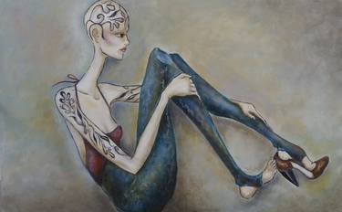 Original Surrealism Women Painting by Paola Zayas-Bazán