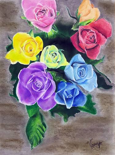 Original Realism Floral Drawings by Varjavan Dastoor