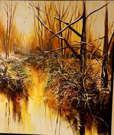 Original Abstract Expressionism Landscape Paintings by Asim Amjad