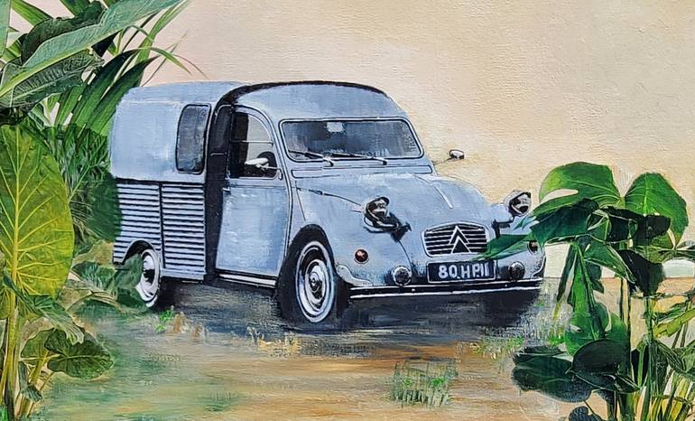 Original Car Painting by Hanneke Pereboom