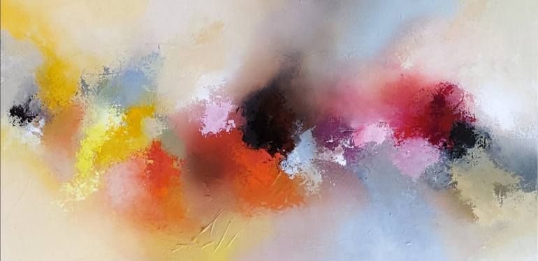 Original Abstract Painting by Hanneke Pereboom | Abstract Art on Linen | Colors of the summer