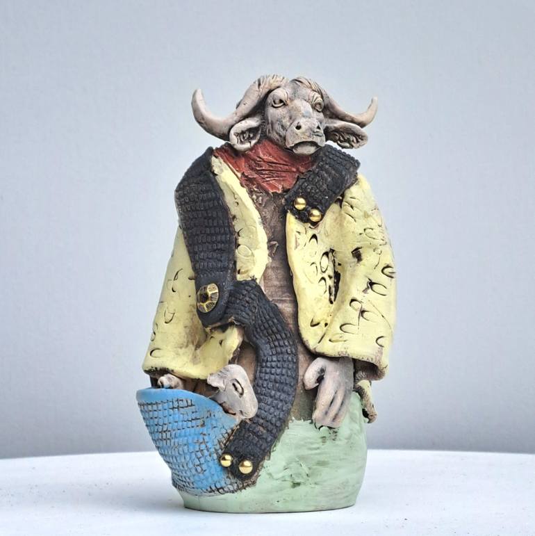 Original Animal Sculpture by Hanneke Pereboom | Contemporary Art on Clay | The little ones Animalsculpture