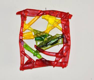Wall sculpture glass red thumb