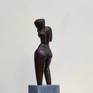 This sculpture is made of cast resin . The base is a black polished marbleand 1,5 inch high. Inspired by the shape of a women. This sculpture is the first one of a serie of 12. 1/12 .
The sculpture is 28cm. high