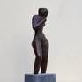 This sculpture is made of cast resin . The base is a black polished marbleand 1,5 inch high. Inspired by the shape of a women. This sculpture is the first one of a serie of 12. 1/12 .
The sculpture is 28cm. high