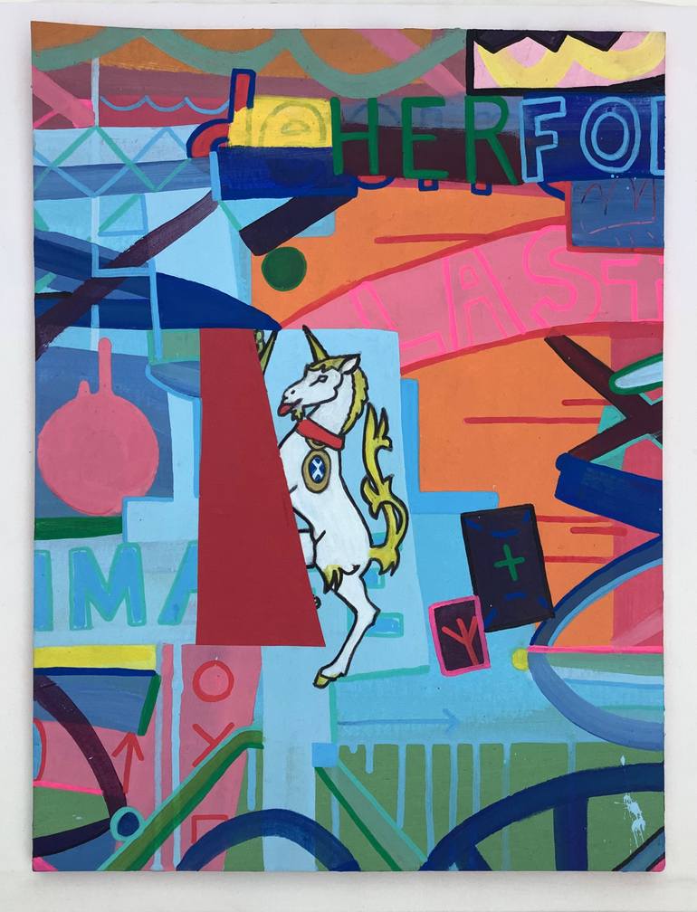Original Pop Art Abstract Painting by Andrew Weir