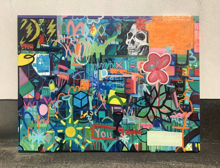 Original Pop Art Abstract Painting by Andrew Weir