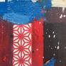 Washi paper collage detail.
