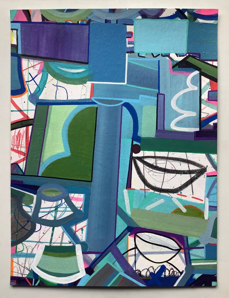 Original Pop Art Abstract Painting by Andrew Weir