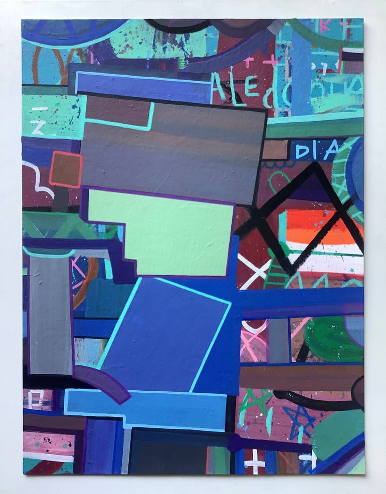 Original Pop Art Abstract Painting by Andrew Weir