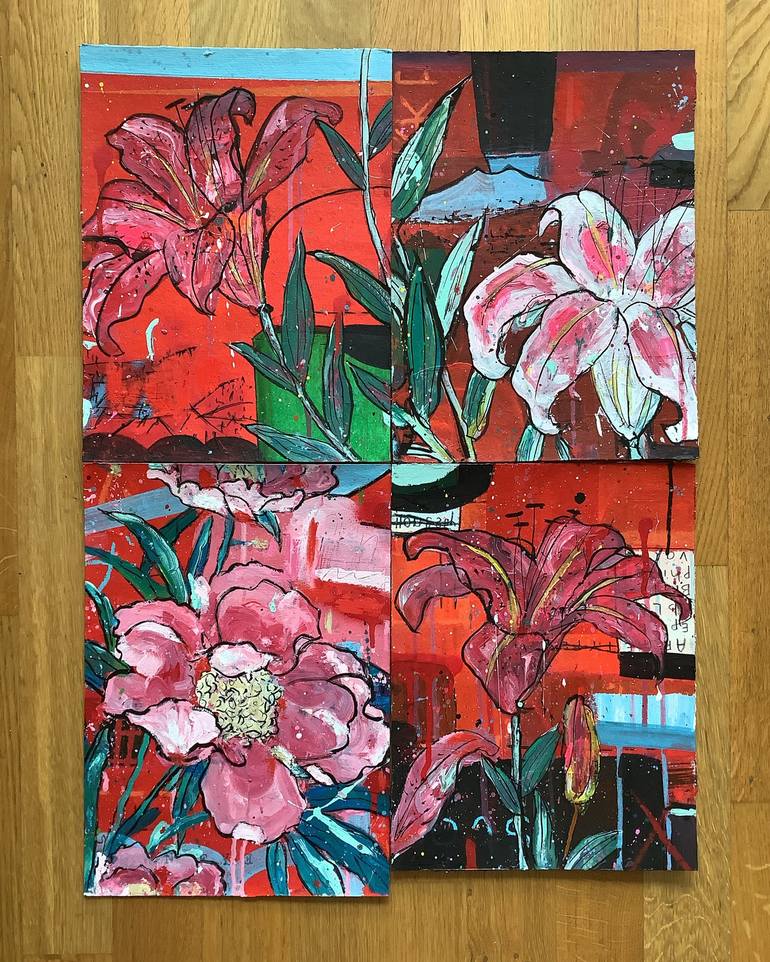 Original Floral Painting by Andrew Weir