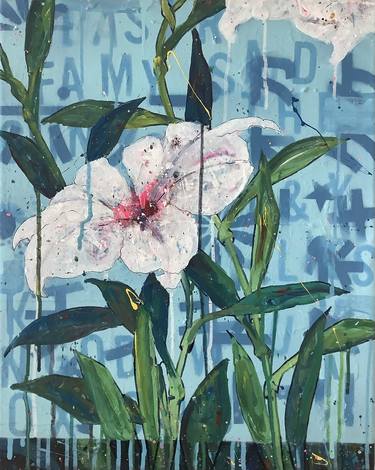 Saatchi Art Artist Andrew Weir; Painting, “Lilies (In a Different Kind of Blue)” #art