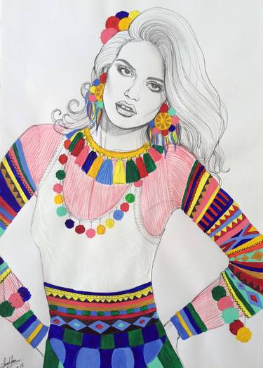 Print of Fine Art Fashion Drawings by Sarah Lown