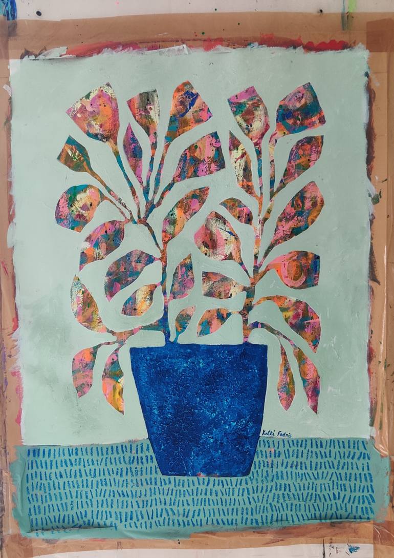 Original Abstract Expressionism Floral Painting by Ketki Fadnis