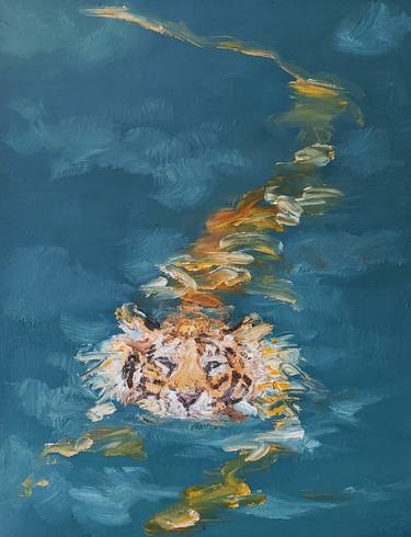 Original Abstract Expressionism Animal Paintings by Charlene Shih