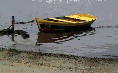 Original Conceptual Beach Mixed Media by Joseph Roman Dahbar Machado Green
