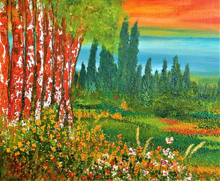 Original Expressionism Landscape Painting by Ans Duin