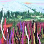 Landscape with lupines.. by Ans Duin