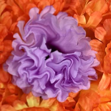 Exciting Lavender Red Orange Floral Calliope / Canvas thumb