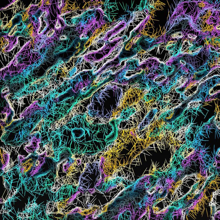 psychedelic rotten sketching texture abstract background in green ...