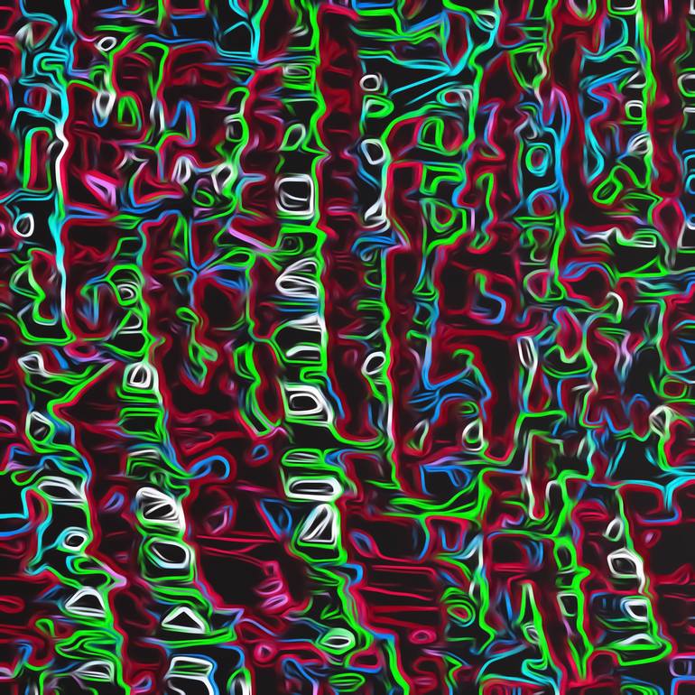 psychedelic painting texture abstract pattern background in red blue green black  Mixed Media by Timmy LA | Saatchi Art