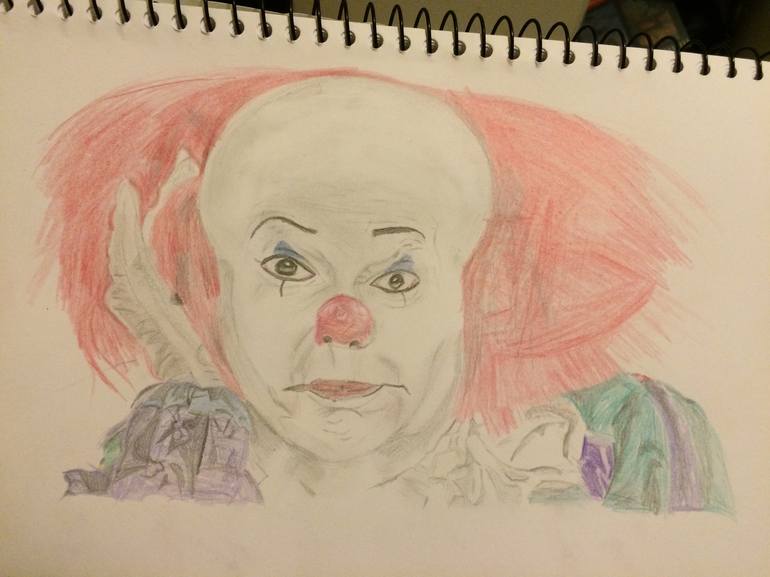 IT: Pennywise Pencil Portrait Drawing Print 