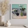 Two Green Pears framed