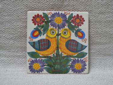 Ceramic tile "Two Birds" thumb