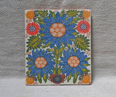 Ceramic tile " Blue Flower" thumb