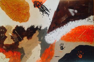 Original Abstract Expressionism Abstract Painting by Wabi Sabi Con Mojo Ch K