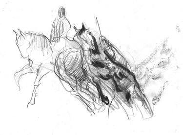 Original Horse Drawing by Marta Wojtuszek