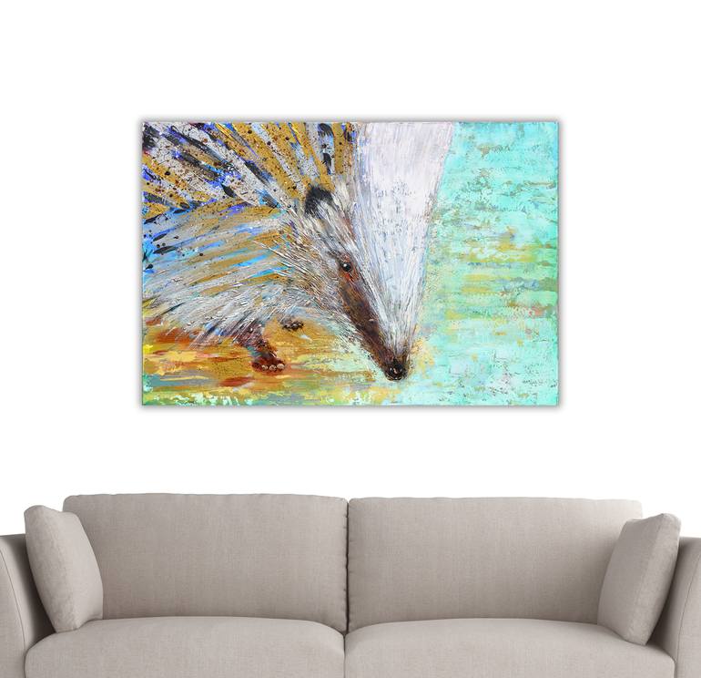 Original Abstract Expressionism Animal Painting by Calina Lefter