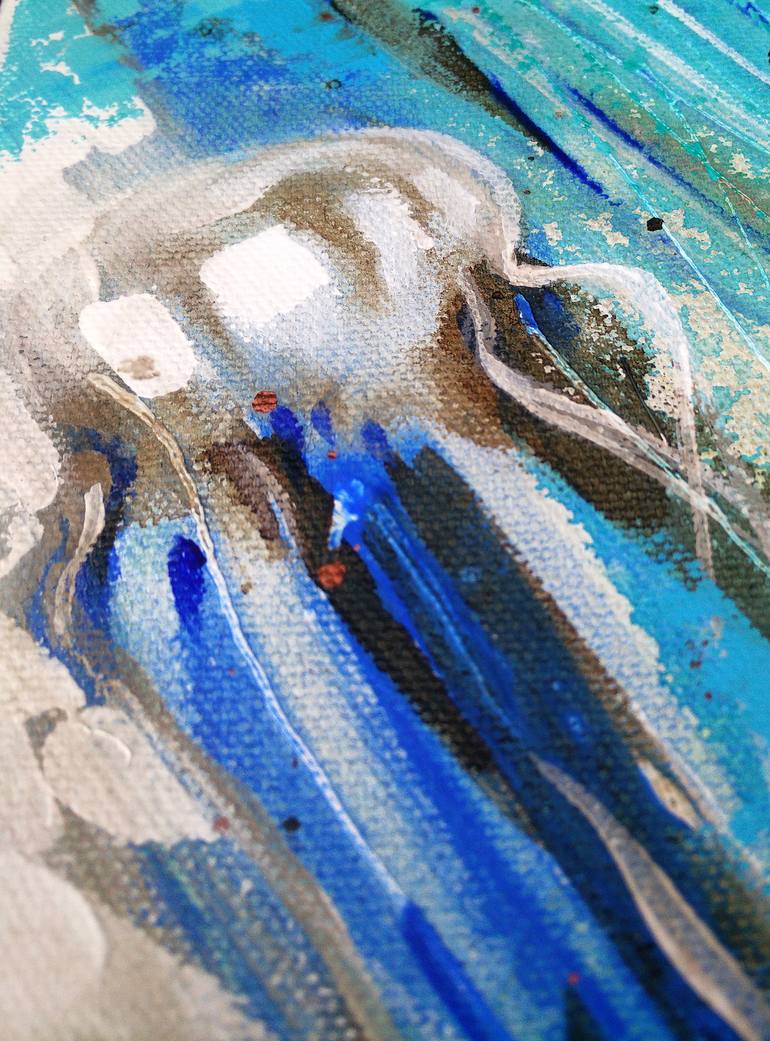 Original Abstract Expressionism Animal Painting by Calina Lefter