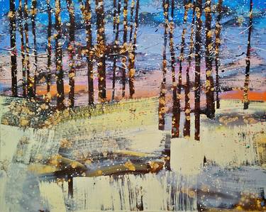 Original Abstract Expressionism Landscape Paintings by Calina Lefter