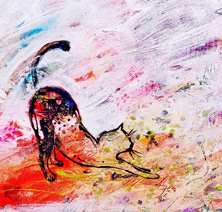 Original Abstract Expressionism Animal Painting by Calina Lefter