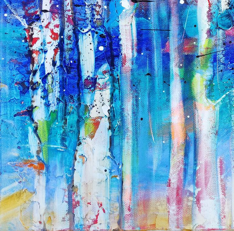Original Abstract Expressionism Tree Painting by Calina Lefter