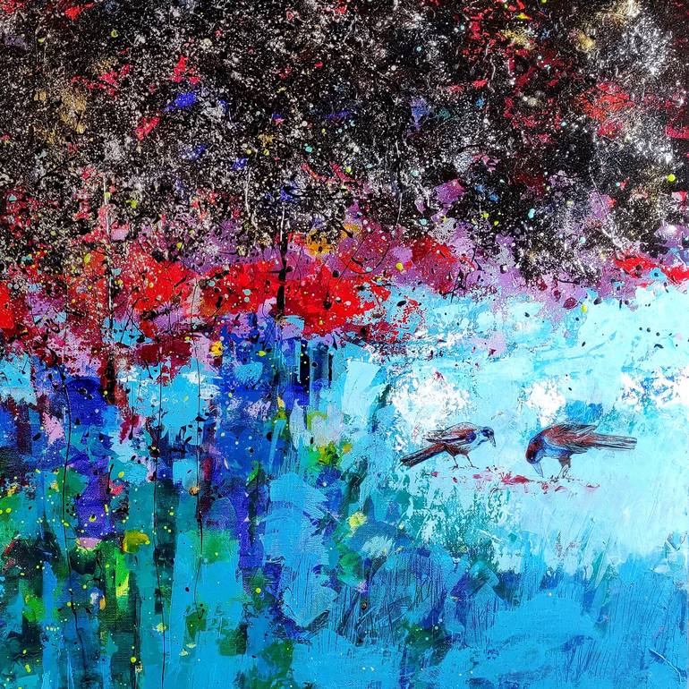Original Abstract Expressionism Abstract Painting by Calina Lefter